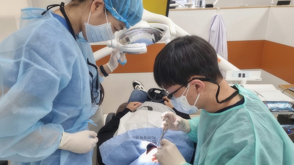 연세더튼튼치과 협진 진료 장면 — 보철물 관리 상담을 위한 진료 공간
